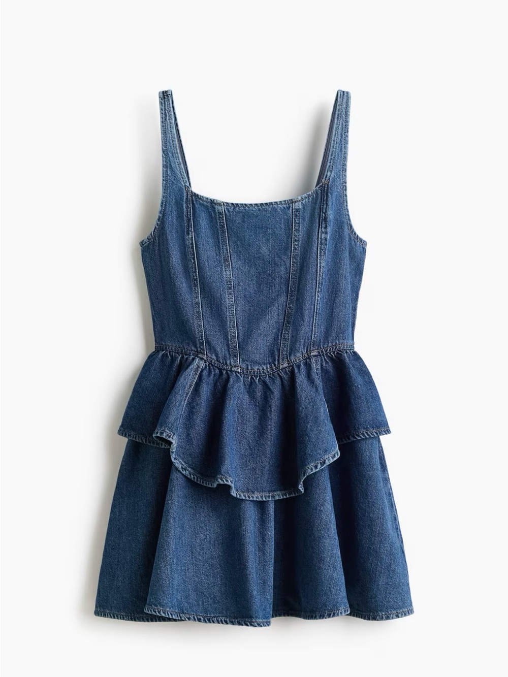 H&M Blue Denim Peplum Sundress